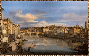 Blick auf den Arno von der Alla Carraia Brücke von Giovanni Signorini