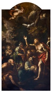Die Predigt von Johannes dem Täufer (Predigt von Johannes dem Täufer) Gemälde von Giovanni Stefano Doneda genannt Il Montalto (1611-1689) 1666 Private Sammlung