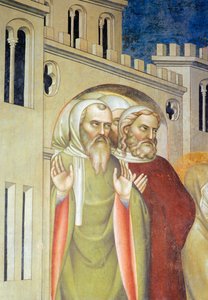 Figuren von Männern, Detail aus der Auferstehung des Lazarus von Giovanni da Milano