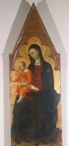 Madonna mit Kind, Detail des Polyptychons von Giovanni di Paolo