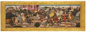 Die Tötung Goliaths, von der Vorderseite eines Cassone von Giovanni di Ser Giovanni Scheggia