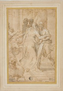 Das Treffen von Joachim und Anna am Goldenen Tor von Girolamo Mazzola Bedoli