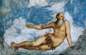 Allegorie des Winters, Detail der Fresken von Girolamo Romanino (ca. 1484-nach 1559), in Auftrag gegeben von Bernardo Clesio von Girolamo Romanino