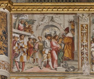 Zentrales Kirchenschiff, Fünftes südliches Joch, Christus vor Pilatus von Girolamo Romanino