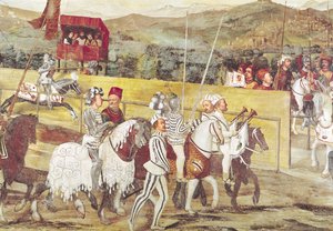 Turnier zu Ehren von Christian I. von Dänemark im Castello di Malpaga im Jahr 1474 (Detail)