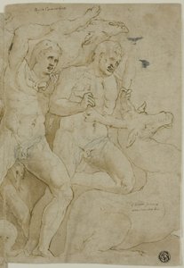 Antikes Sarkophagrelief mit den Arbeiten des Herkules von Girolamo da Carpi