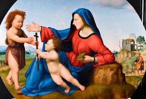 Madonna mit Kind und dem jungen Johannes dem Täufer von Giuliano Bugiardini