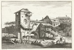 Haus mit Turm am Wasser von Giuliano Giampiccoli