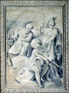 Allegorie der Klugheit und des Wertes, die das gefangene Glück halten