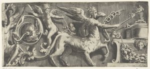 Fries mit Sphinx und Putto am Altar