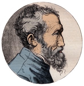Porträt von Michelangelo Buonarroti von Giulio Bonasone