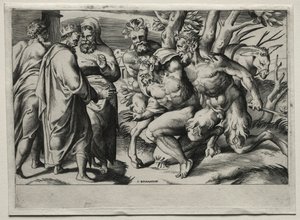 Silenus und König Midas, Mitte des 16. Jahrhunderts