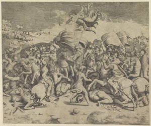 Schlacht an der Milvischen Brücke von Giulio Bonasone
