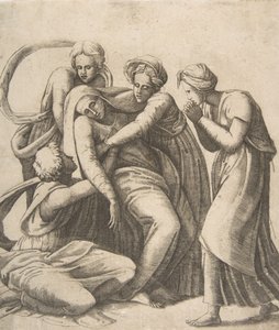 Die Jungfrau in Ohnmacht und in den Armen der heiligen Frauen gestützt, 1531-76