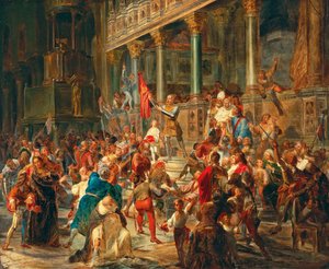 Versammlung der Soldaten Viva Messer Vittore Pisani!, 1864 von Giulio Carlini