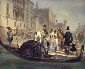 Die Familie Tolstoi in Venedig, 1855 von Giulio Carlini