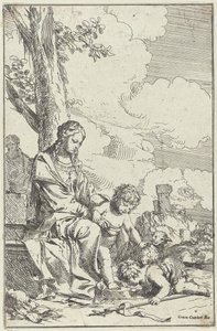 Heilige Familie mit dem jungen Johannes dem Täufer von Giulio Carpioni (I)
