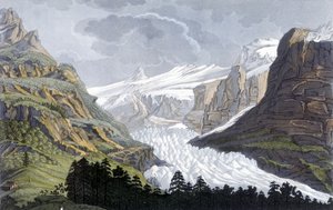 Gletscher von Grindelwald in der Schweiz - in „Le costume ancien et moderne“ von Ferrario, hrsg. Mailand von Giulio Ferrario