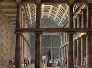 Innenraum des Parthenon, frühes 19. Jahrhundert - in „The Old and Modern Costume“ von Jules Ferrario von Giulio Ferrario