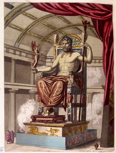 Statue des Jupiter (Zeus) - in „Das alte und moderne Kostüm“ von Ferrario, Hrsg. Mailand