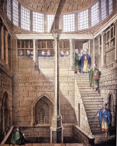 Der Nilometer (Messung des Pegels des Nils in Ägypten), -in „Das alte und moderne Kostüm“, von Ferrario, Mailand von Giulio Ferrario