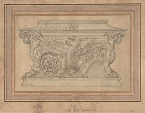 Entwurf für einen Sarg mit dem Gonzaga-Adler, ca. 1527-46