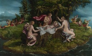 Die Kindheit des Jupiter von Giulio, Romano