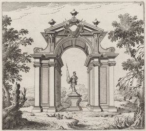 Triumphbogen in einer Landschaft von Giuseppe Antonio Landi