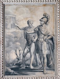 Die Tugend zeigt dem Helden den Tempel des Ruhms (Monochrome Zeichnung) von Giuseppe Bacigalupo