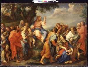 Die Bergpredigt: Jesus Christus predigt vor all seinen Jüngern
