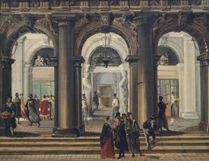 Eingang zur Marciana-Bibliothek in Venedig von Giuseppe Bernardino Bison