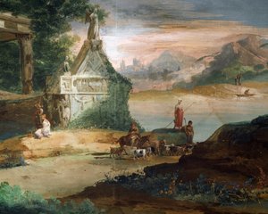 Hirten in imaginärer Landschaft von Giuseppe Bernardino Bison