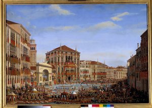 Besuch von Napoleon I. in Venedig: Der Kaiser präsidiert die Regatten auf dem Canal Grande