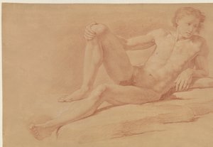 Studie eines halb liegenden, halb sitzenden Jungen von Giuseppe Bottani