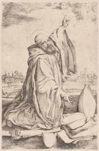 Ein heiliger Bischof des Benediktinerordens, 1620-30 von Giuseppe Caletti