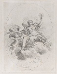 Allegorische Figur auf einer Wolke mit Putti, nach Stefano Pozzi, ca. 1745-1802