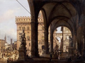 Florenz, Piazza della Signoria von Giuseppe Canella