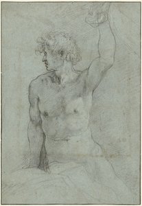 Aktstudie eines sitzenden jungen Mannes