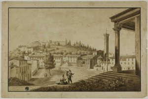 Ansicht der Piazza in Fiesole von Giuseppe Gherardi