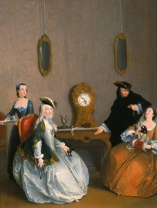 Gruppe, die sich auf einen Maskenball vorbereitet von Giuseppe Gobbis