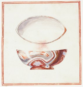 Marmorierte Schale mit Deckel