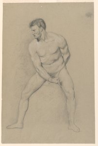 Akademische Studie eines männlichen Aktes von Giuseppe Longhi