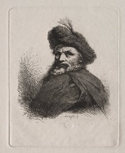 Büste eines Mannes mit Pelzmütze
