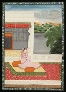 Eine einsame Dame wartet auf Nachrichten von ihrem Liebhaber, ca. 1800