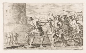 Trojaner nehmen Sinon gefangen (Ecce tradunt manibus vinctum post terga Sinonem) (Omzwervingen van Aeneas) (L