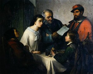 Der Brief des Freiwilligen, von der Front an die Familie von Giuseppe Moricci