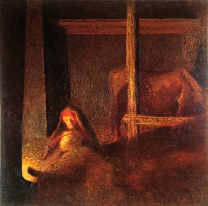 Die alte Frau in der Scheune