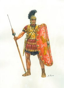 Antikes Rom: ein Soldat der Prätorianergarde - Illustration von Giuseppe Rava