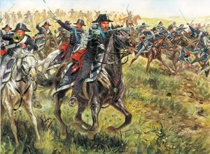 Erster Unabhängigkeitskrieg: der Angriff der Karabinieri der Armee von Karl Albert von Sardinien von Giuseppe Rava