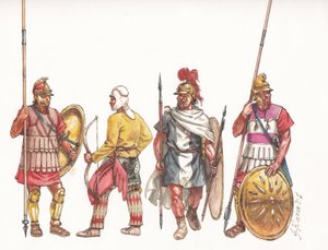 Makedonische Armee Phalangitis Pikeman Bogenschütze und persischer Söldner